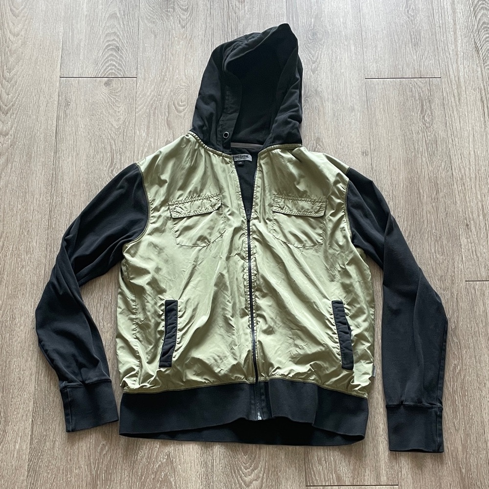 Men's Olive and Black Hoodie